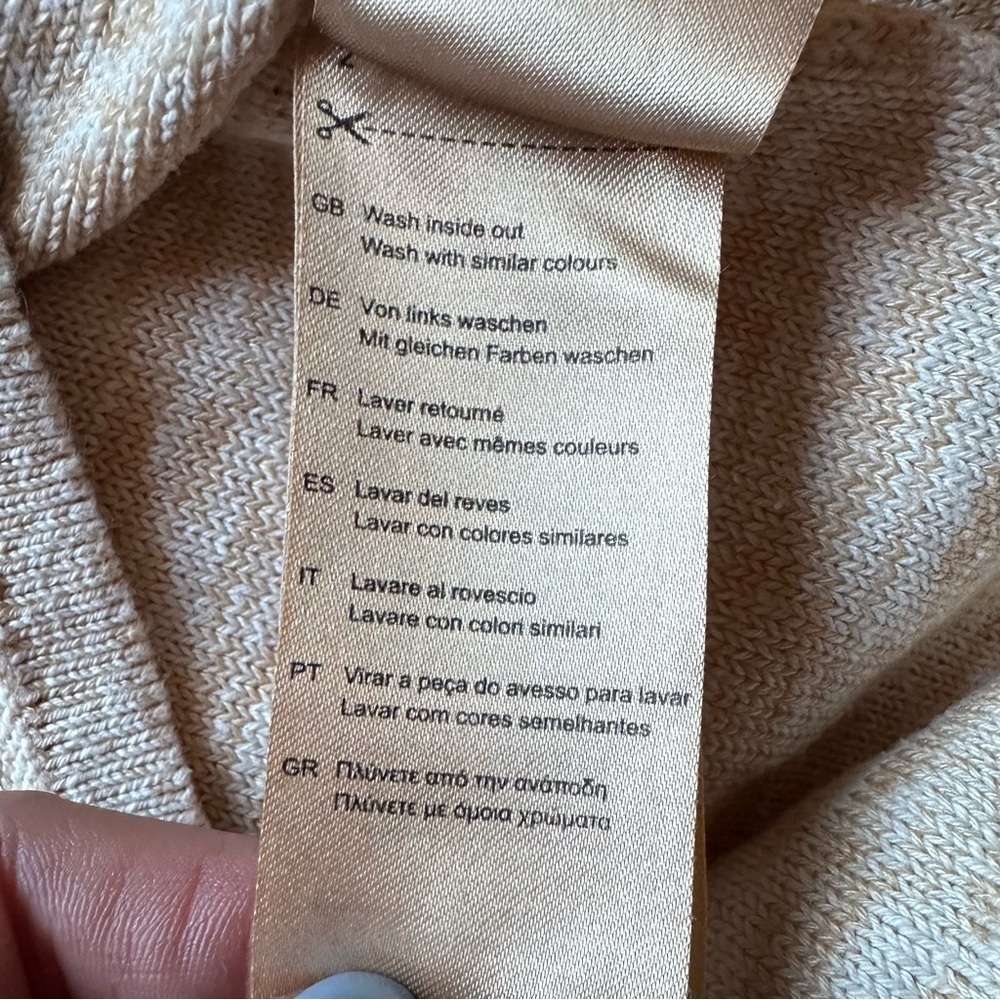 Scotch & Soda Recycled Cotton Linen Short Sleeve Knit Tshirt Top L beige oatmeal - Picture 5 of 8